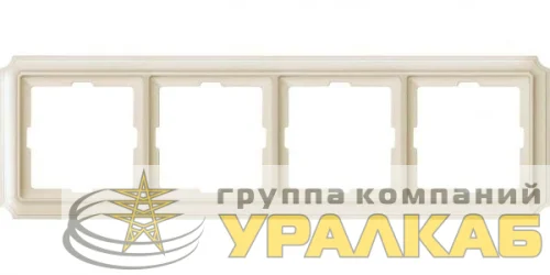 Рамка 4-м Merten беж. SchE MTN483444 детальная картинка