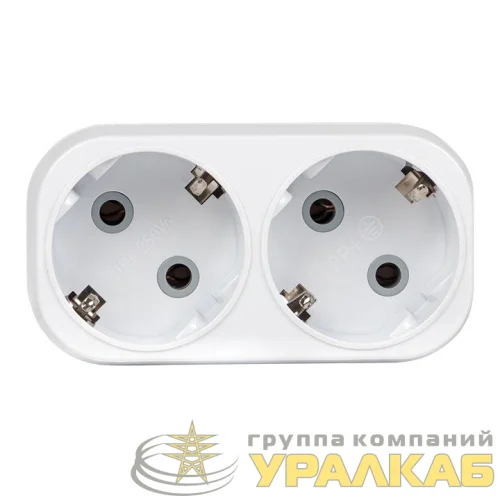 Разветвитель 2-м с заземл. 16А IP20 250В плоск. PROxima EKF 