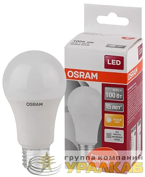 Лампа светодиодная LED Star Classic A 100 10W/827 10Вт грушевидная матовая 2700К тепл. бел. E27 1060лм 220-240В пластик. OSRAM 4052899971578