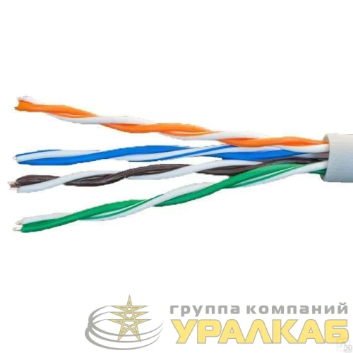 Кабель витая пара U/UTP кат.5E 4х2х24AWG solid CCA PVC сер. (м) Net.on 01-0302 детальная картинка