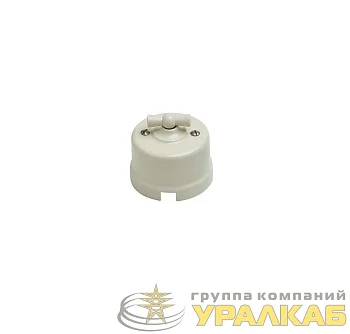 Выключатель проходной поворотный 1-кл. ОП Лизетта 10А IP20 ретро 2 полож. ABS-пластик сл. кость Bironi B1-201-211