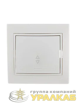 Переключатель проходной 1-кл. СП Mira 10А IP20 с бел.вставкой бел. LEZARD 701-0202-105