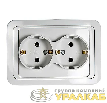 Розетка 2-м CLASSICO с заземл. 2128 бел. ASD / IN HOME 4680005959921