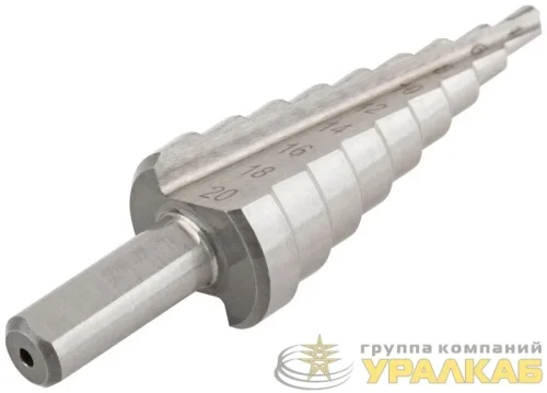 Сверло ступенчатое HSS (Р6М5) по металлу 9 ступеней 4-20мм FIT 36395 детальная картинка