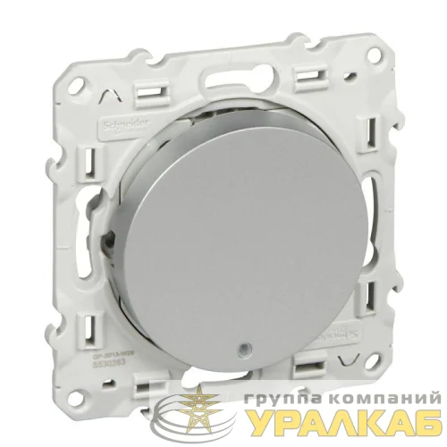 Переключатель проходной 1-кл. СП Odace 10А IP21 с LED-подсветкой механизм алюм. SchE S53R263 детальная картинка