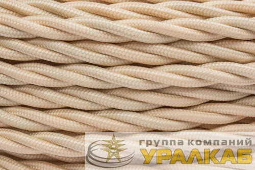 Провод ретро 2х1.5 матов. зол./песочн. (уп.50м) Bironi B1-424-719-50 детальная картинка