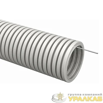 Труба гофрированная ПВХ d20мм с протяжкой сер. (уп.10м) TOKOV ELECTRIC 