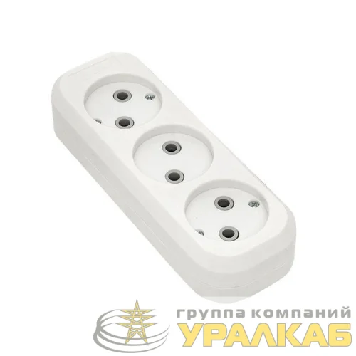 Колодка удлинителя 3-м без заземл. 10А Эксперт 2.2кВт EKF AKB10-3 детальная картинка