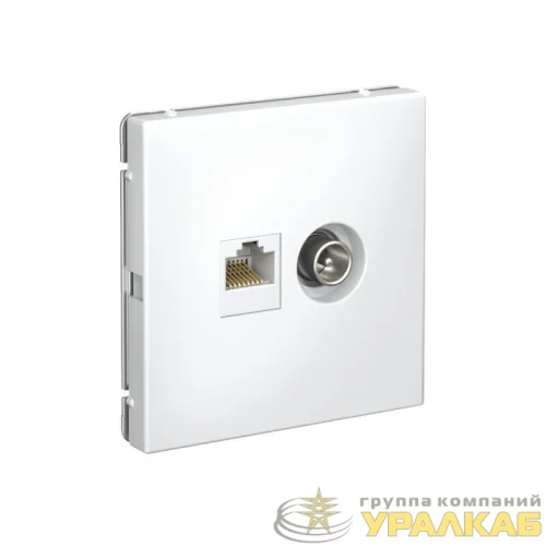 Розетка компьютерная + телевизионная 2-м ArtGallery RJ45 + TV кат.5E бел. SE 