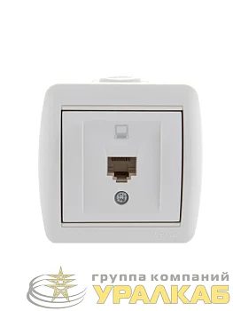 Розетка компьютерная 1-м ОП Nata RJ45 бел. LEZARD 710-0200-139