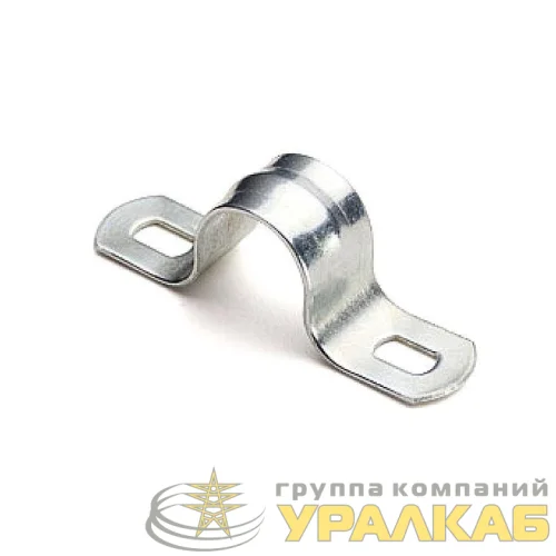 Скоба крепежная двухлапковая d19-20мм метал. (уп.100шт) EKF 