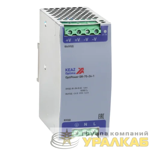 Блок питания OptiPower DR-75-24-1 КЭАЗ 284547 детальная картинка