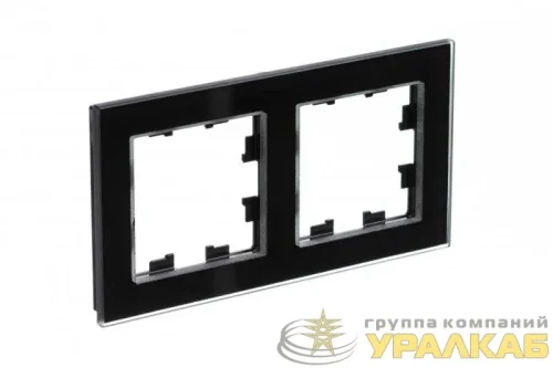 Рамка 2-м AtlasDesign Nature стекло черн. SE 
