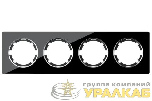 Рамка 4-м Garda горизонт. стеклянная чер. 2E52401303 OneKeyElectro 2234942 детальная картинка