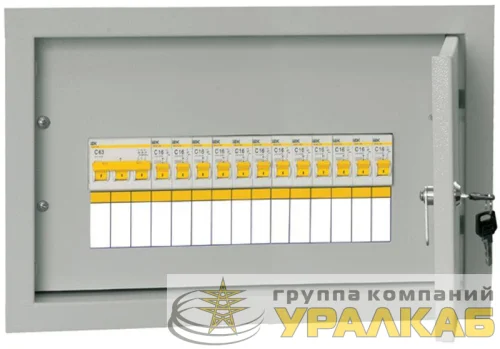 Щит УОЩВ-12/УОЩВ-3-63-12-0 (ВВ63А 12х16А) IP31 IEK MSM10-3V-12-31 детальная картинка