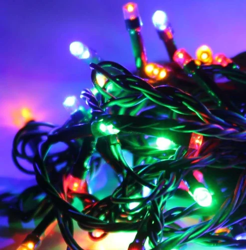 Гирлянда светодиодная 50LED провод 6.5м 8 режимов мигания Космос KOC_GIR50LED_RGB детальная картинка