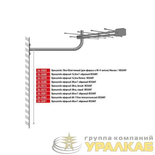 Кронштейн эфирный 30см бел. Rexant 34-0574 детальная картинка