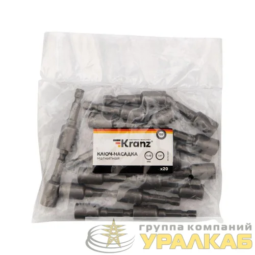 Ключ-насадка 8х48мм 1/4дюйм магнитная (уп.20шт) Kranz KR-92-0401 детальная картинка