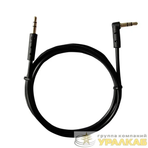 Кабель аудио 3.5мм штекер-штекер угловой 1м черн. Rexant 