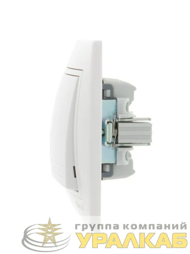 Выключатель 2-кл. СП Mira 10А IP20 с бел.вставкой бел. LEZARD 701-0202-101 детальная картинка