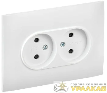 Розетка 2-м SKANDY 10А без заземл. защ. шторки в сборе SK-R09W арктич. бел. IEK 