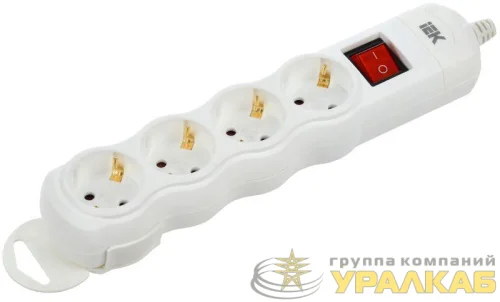 Колодка удлинителя 4-мест. с заземл. с выкл. РПр04В IEK WYP10-D-KP-16-04-ZKS-K01 детальная картинка