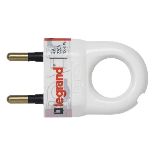 Вилка электрич. каб. Helium 6А 2P+E прямая бел. Leg 050162 детальная картинка