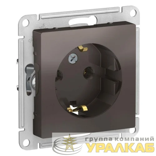 Розетка 1-м СП AtlasDesign 16А IP20 с заземл. механизм мокко SE ATN000643 детальная картинка