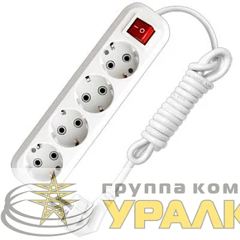 Удлинитель 4х2м с заземл. 16А IP20 S-304 ПВС 3х1 с выкл. UNIVersal 9634419