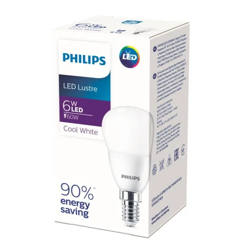 Лампа светодиодная Ecohome LEDLustre 6-60W E14 840 P45NDFR Philips 929002274037 детальная картинка