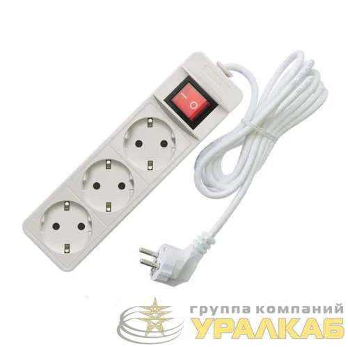 Удлинитель 3х5м с заземл. 16А IP20 3.5кВт ПВС с выкл. Союз 481S-8305 детальная картинка