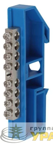Шина N "ноль" на DIN-изол. ШНИ-6х9-8 никелированная Д син. NO-222-85-1 ЭРА 