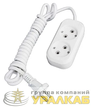 Удлинитель 2х3м без заземл. 10А IP20 Е-202 ПВС 2х0.75 АБС-пластик UNIVersal 9631960