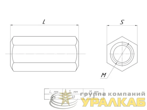 Гайка соединительная М8 EKF gsm8 детальная картинка