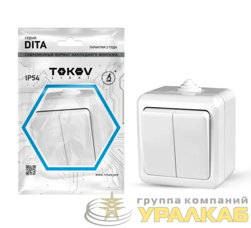 Выключатель 2-кл. ОП Dita IP54 10А 250В бел. TOKOV ELECTRIC TKL-DT-V2-C01-IP54 детальная картинка Выключатель 2-кл. ОП Dita IP54 10А 250В бел. TOKOV ELECTRIC TKL-DT-V2-C01-IP54 детальная картинка