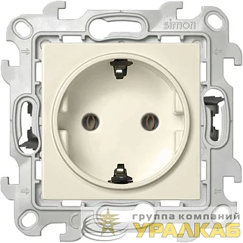 Розетка 1-м СП Simon 24 16А IP20 2P+E Push&Go без защ. шторок механизм сл. кость Simon 2420434-031