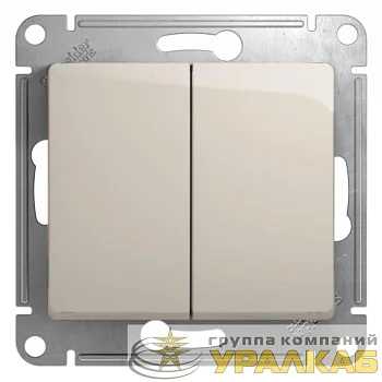 Переключатель проходной 2-кл. СП Glossa 10А IP20 (сх. 6) 10AX механизм молочн. SE GSL000965