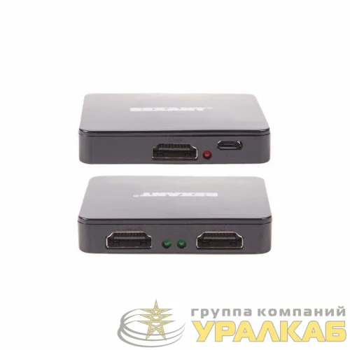 Делитель HDMI 1х2 пластиковый корпус Rexant 17-6951 детальная картинка