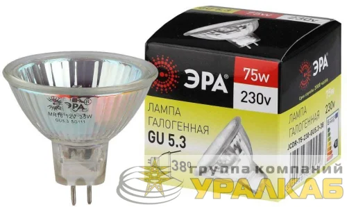 Лампа галогенная GU5.3-JCDR (MR16) -75W-230V-Cl ЭРА C0027366 детальная картинка