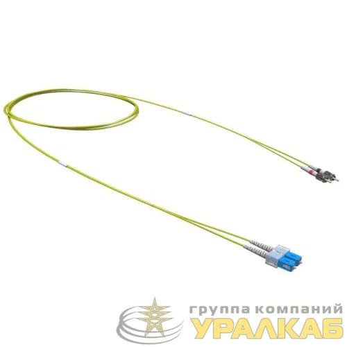 Шнур оптический коммутационный SC-UPC/ST-UPC Duplex 9/125 OS2 Tx-Rx LSZH 1м DKC 