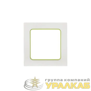 Рамка 1-м Стокгольм бел. с линией цвета зел. PROxima EKF EXM-G-302-20