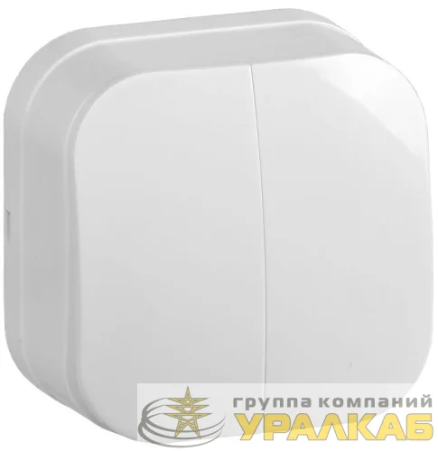 Выключатель 2-кл. ОП GLORY 10А ВС20-2-0-ХБ бел. IEK EVH20-K01-10 детальная картинка
