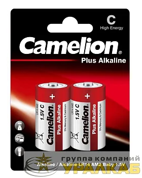 Элемент питания алкалиновый C/LR14 1.5В Plus Alkaline LR14-BP2 BL-2 (блист.2шт) Camelion 1653