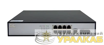 Коммутатор управляемый L2 PoE 8 Base-T 10/100/1000Mb/s портов 2 Base-X SFP 1000Mb/s 1U 19дюйм 220В суммарная мощность 150Вт GIGALINK GL-SW-G204-10P
