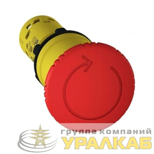 Кнопка аварийной остановки триггерного действия 22мм с возвр. повор. SchE XB7NS8444 детальная картинка