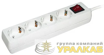 Удлинитель 4х5м с заземл. 16А IP20 У04К 2P+PE 250В 3х1 с выкл. IEK WYP10-16-04-05-ZK-N