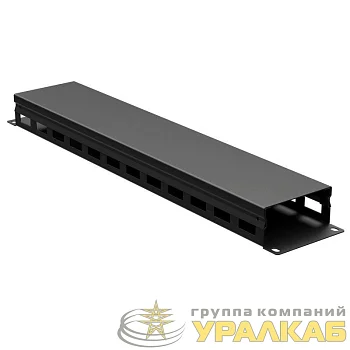 Органайзер кабельный 19дюйм с крышкой 2U глубина 40 мм RAL9005 DKC 