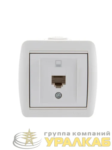 Розетка компьютерная 1-м ОП Nata RJ45 бел. LEZARD 710-0200-139 детальная картинка