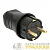 Вилка прямая 16А 2P+PE 230В IP44 каучук черн. EKF 