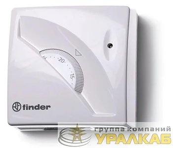 Термостат комнатный 1СО 16А монтаж на стену поворотная ручка бел. FINDER 1T010